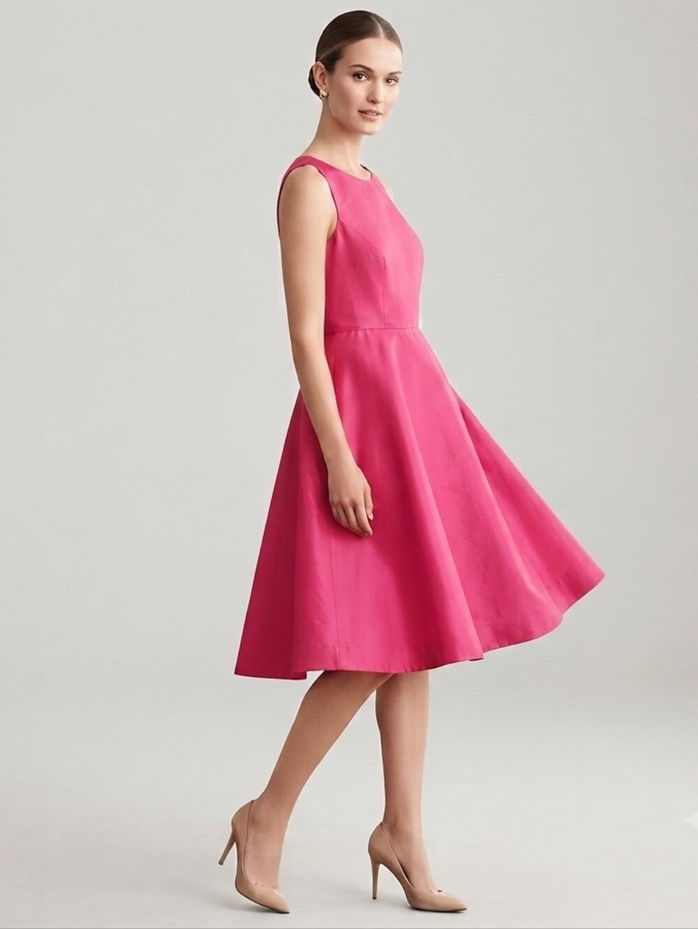 J. Crew blush pink silk faille fit & flare dress 8